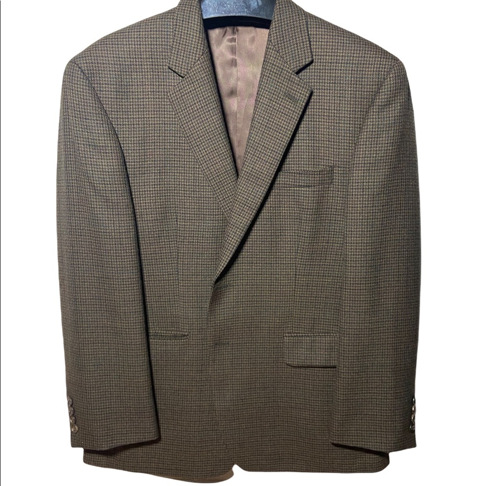 Ralph Lauren Brown Wool Blazer Houndstooth 40S